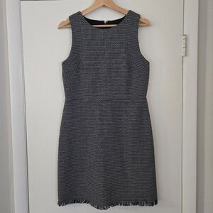 Loft Blue Tweed Sleeveless Sheath Dress Size 8